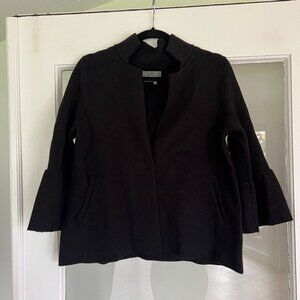 Anthropologie Black Cape Jacket Bell Sleeve Black Women's NWOT JB